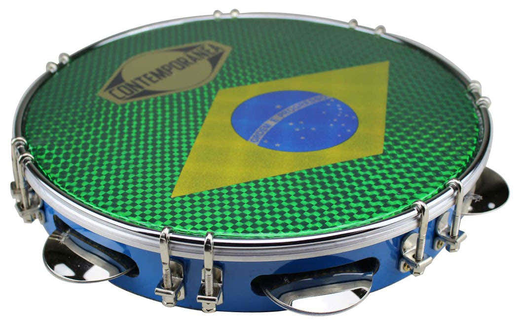 C-PL10-01BLUE Pandeiro 10" Azul Bandeira do Brasil