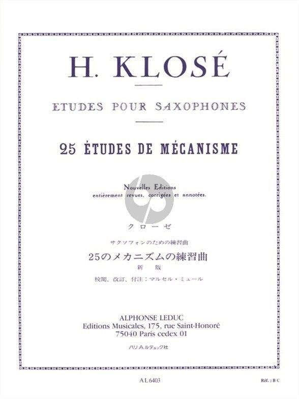 25 Etudes de Mécanisme