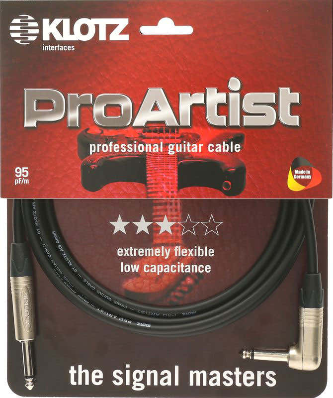 PRON030PR PRO ARTIST INSTR. 3M CABLE JACK 2P - JACK 2P 90 JACK