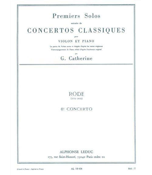RODE PIERRE - SOLO N°1 DU CONCERTO N°6 (CATHERINE) - VIOLON ET PIANO
