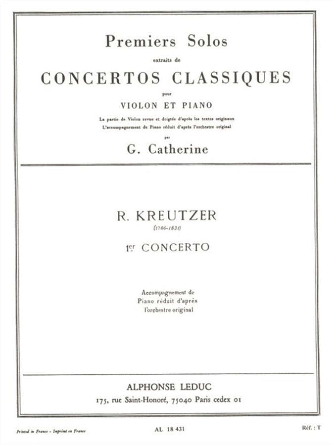 Kreutzer R. / Catherine G. - 1er Solo Du Concerto N°1 - Violon & Piano