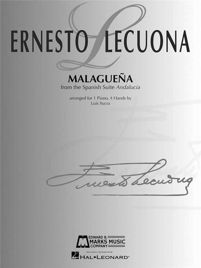 Lecuona Ernesto - Malaguena - Piano 4 Mains