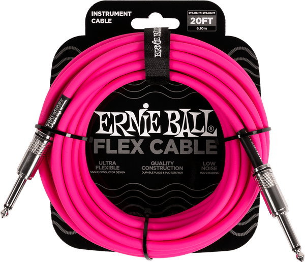 Ernie Ball Cabos de Instrumento Flex Jack/jack 6M Rosa