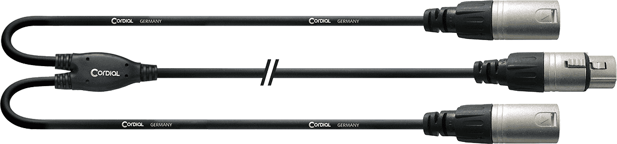 Cabo Y XLR Fêmea/2 XLR Machos 30 CM