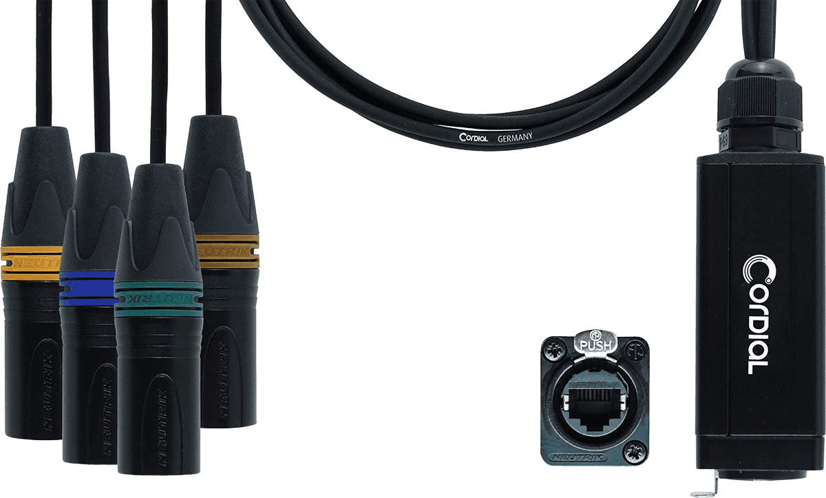 ADAPTADOR DMX - RJ45 4 XLR MACHO 5 PINOS 70 CM