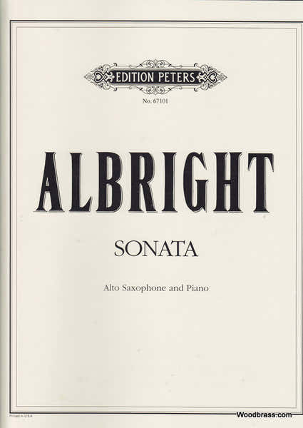 Edition Peters Albright William - Sonata - Alto Sax And Piano