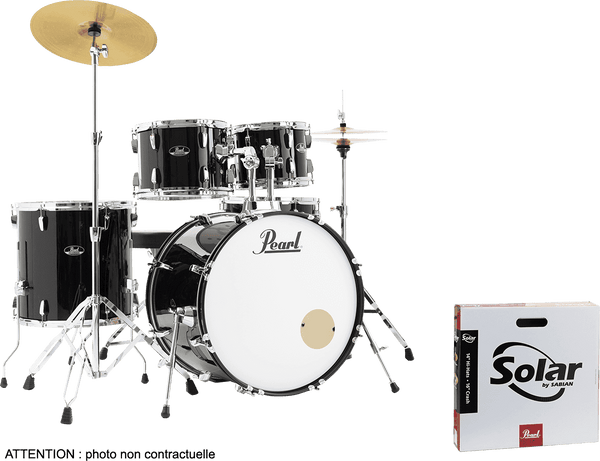 Pearl ROADSHOW STAGE 22 JET BLACK + SOLAR CYMBALS
