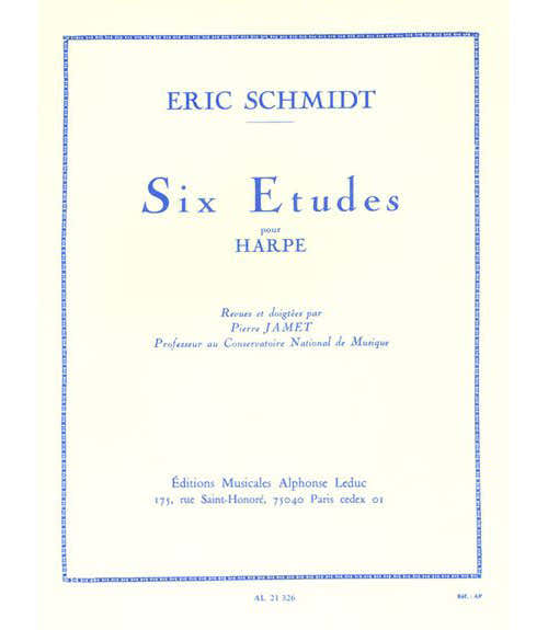 SCHMIDT ERIC - SIX ETUDES POUR HARPE