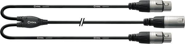 Cabo Y XRL Macho / 2 XLR Fêmeas 30 CM