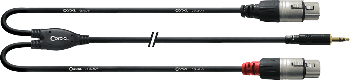 Cabo Y Divisor Minijack Estéreo/2 XLR Fêmeas Longos 3 M