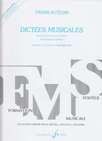 JOLLET JEAN-CLEMENT - DICTEES MUSICALES VOL.2 + CD - LIVRE DE L'ELEVE