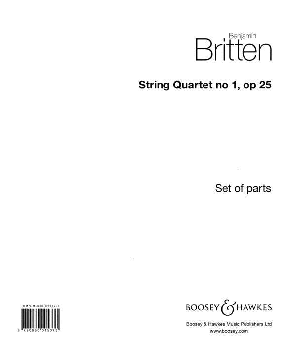 Britten Benjamin - String Quartet N.1 In D Op.25 - Set Of Parts