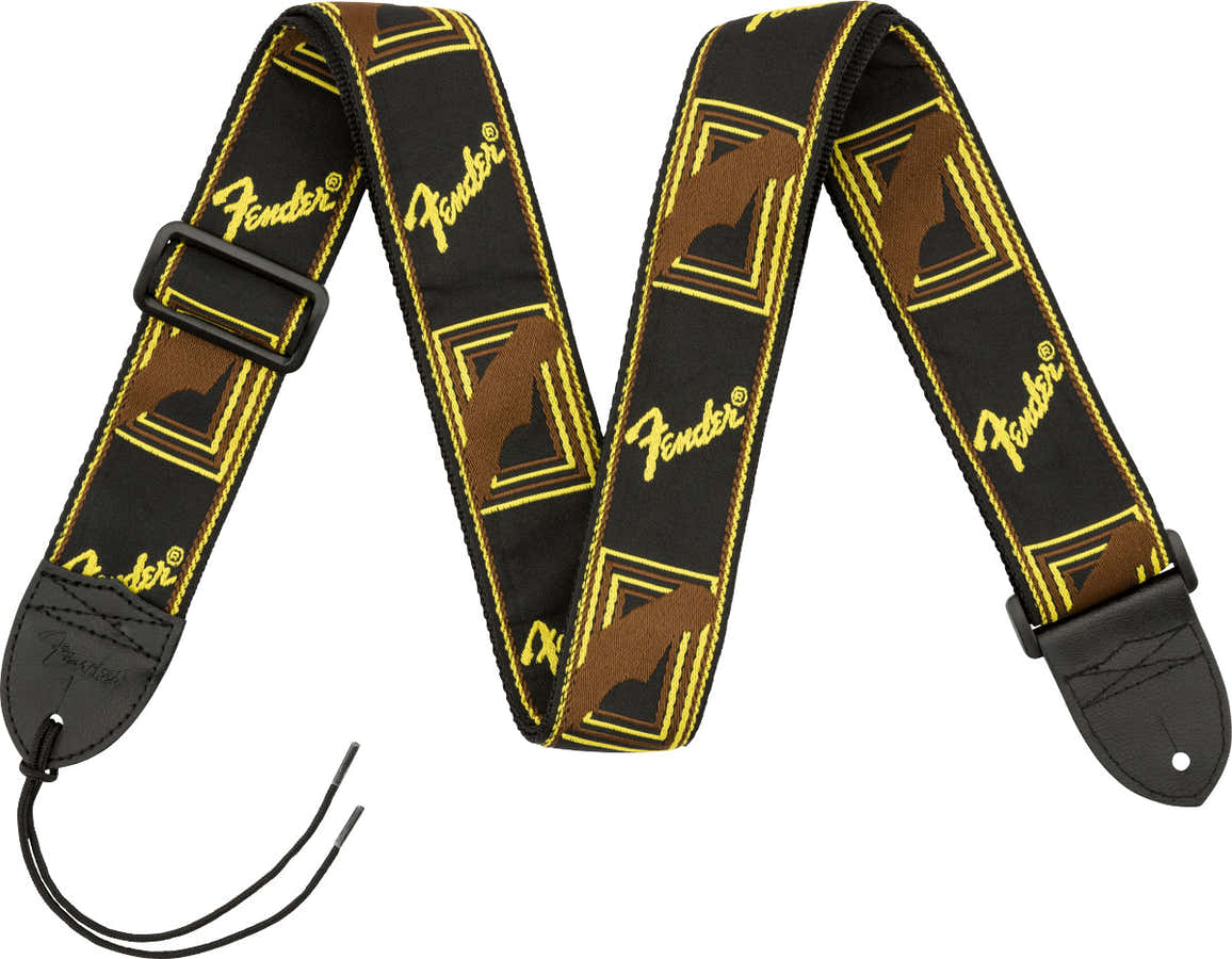 2 Correia monogramada Preto/Amarelo/Castanho