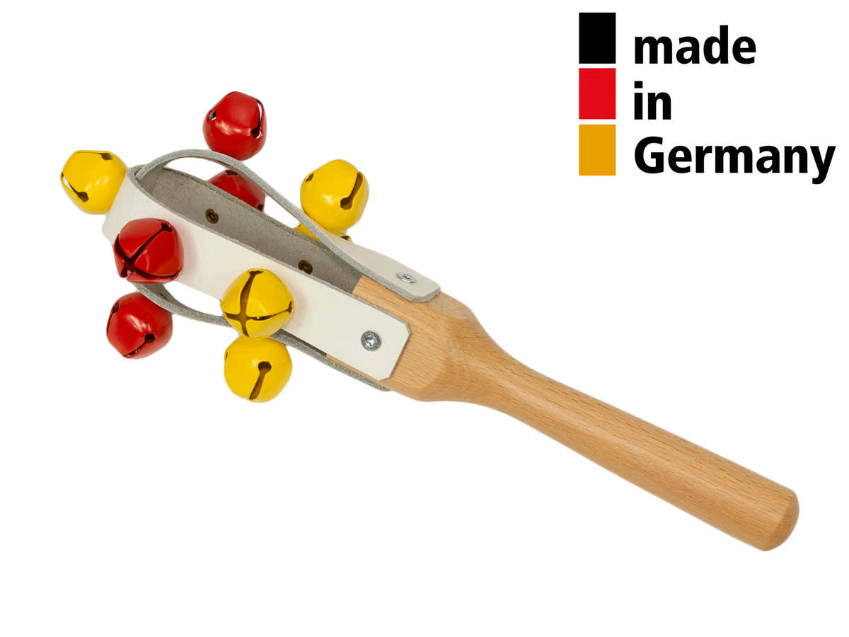 JINGLE MARACAS 25CM - LEATHER WITH 9 BELLS - 3+