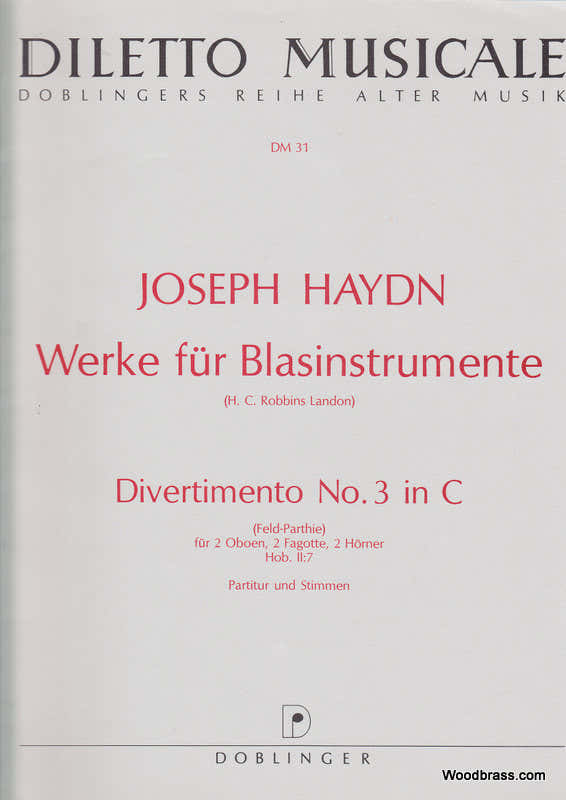 Haydn Joseph - Divertimento N°3 In C Hob.ii:7 - Regente & Partes