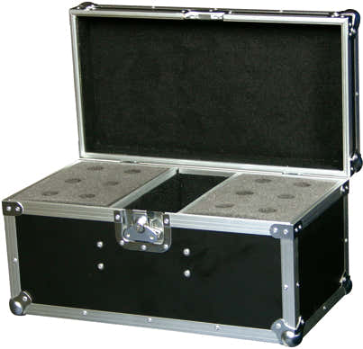 Flight case para microfones