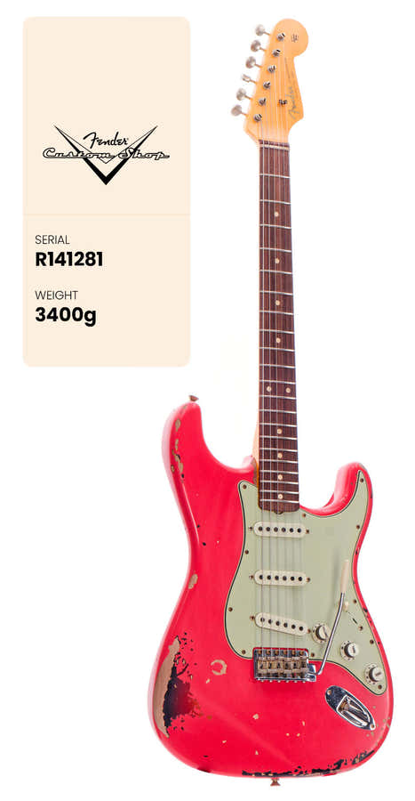 Stratocaster Michael Landau '63 VERMELHO FIESTA sobre Sunburst de 3 Cores Artista Signature 2025
