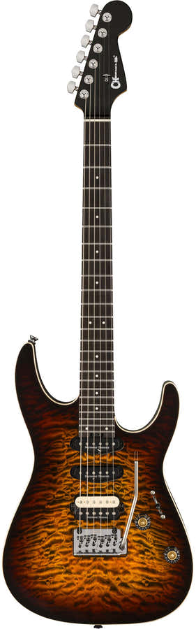 Pro-Mod Plus Dinky DK24 HSS 2PT EB QM Ebo Olho de Tigre Âmbar