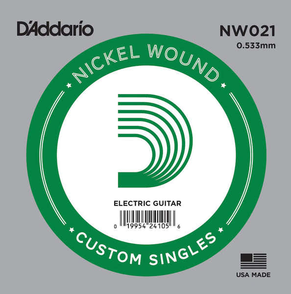 D'ADDARIO NW021 NICKEL WOUND ELECTRIC GUITAR SINGLE STRING .021