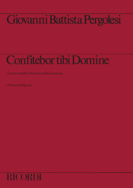 Ricordi Pergolesi G.B. - Confitebor Tibi Domine - Chant et Piano
