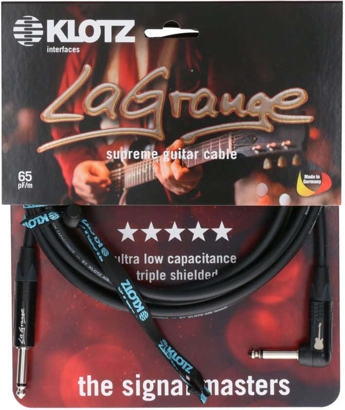 LA-grange Cabo de Instrumento Preto 9M Jack Mono - Jack Mono Angular