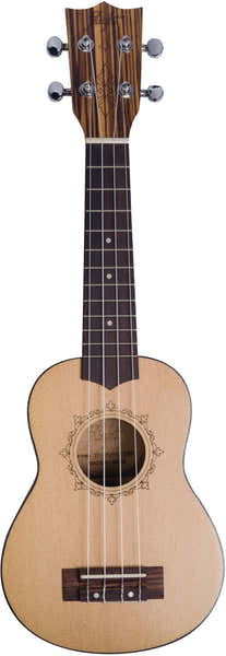 Flight DUS320 Soprano Ukulele - Zebrawood B&S (With Bag) -