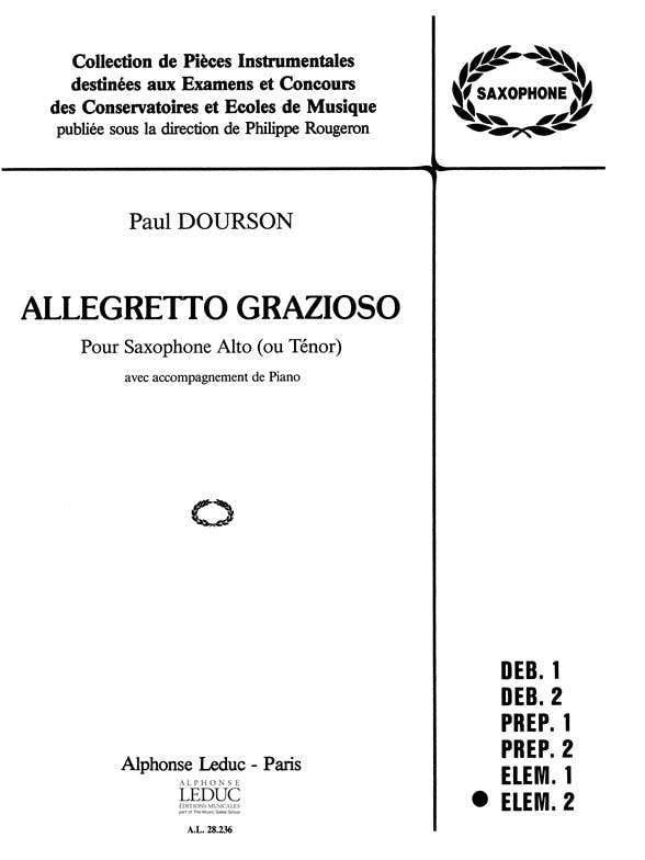 DOURSON - ALLEGRETTO GRAZIOSO - SAXOPHONE,PIANO (COLL.ROUGERON)