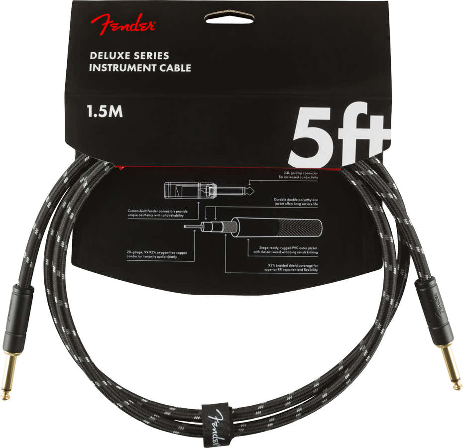 DELUXE INSTRUMENTS CABLE STRAIGHT/STRAIGHT 5' BLACK TWEED