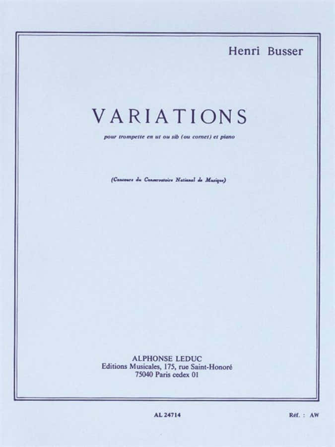 Busser Henri - Variations Op.53 - Trompette & Piano