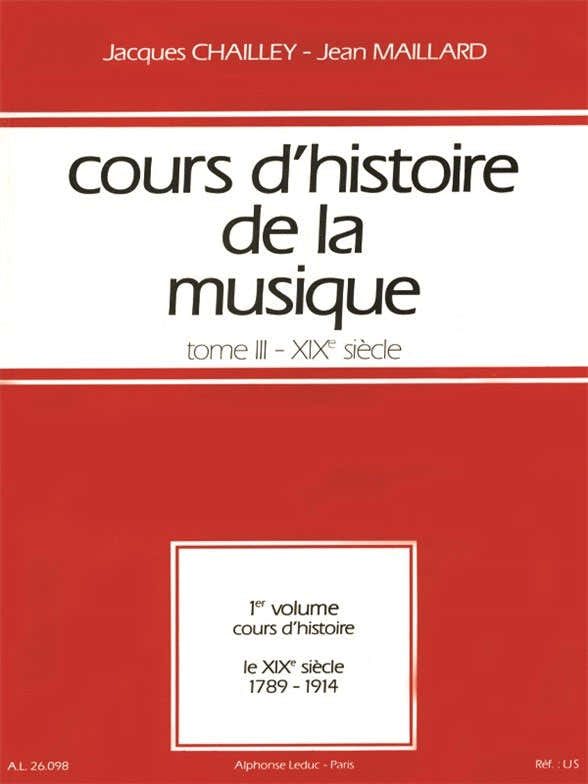 Cours d'histoire de la musique : Tome 3 vol. 1