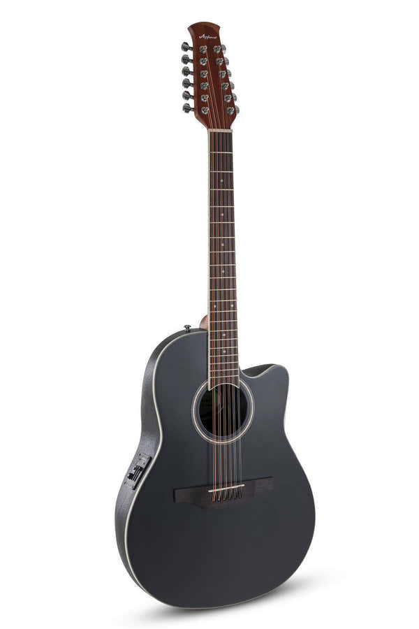 E-Acoustic Guitar Ab2412Ii Mid Cutaway 12-String Black Satin