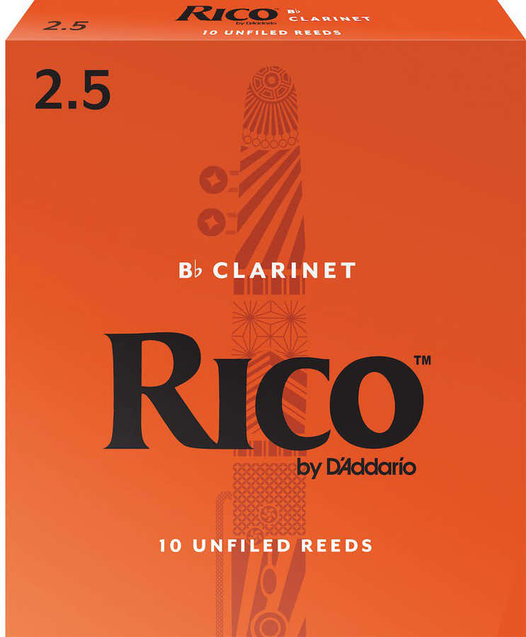 RICO ORANGE BB CLARINET REEDS 2.5