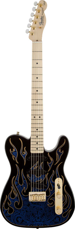 James Burton Telecaster Mn, Chamas Paisley azuis