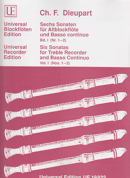 Dieupart F. - Six Sonatas Vol.1 - Flute A Bec et BC