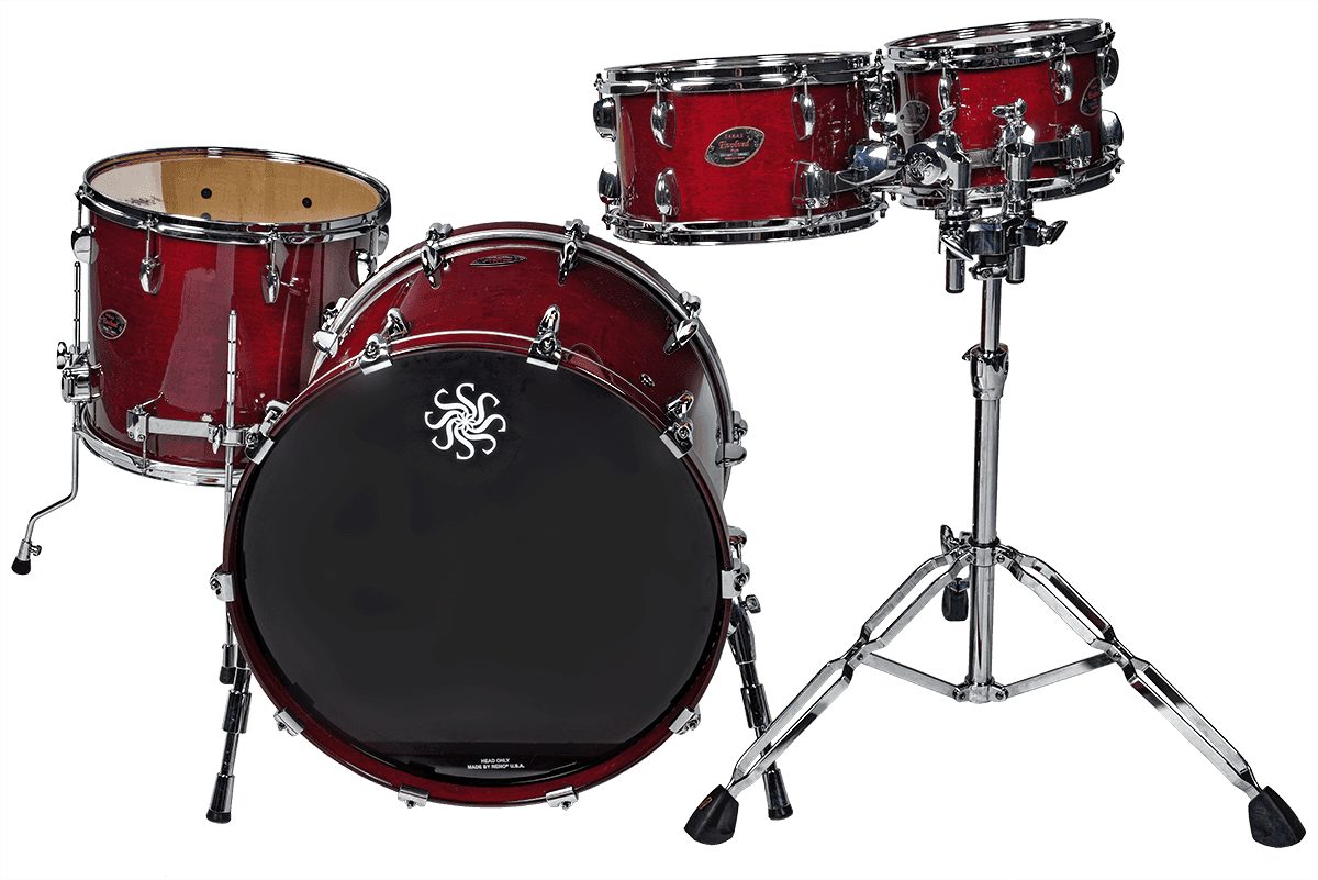 Kit Evolved Bordo Standard 22" 4 Tambores Vinho