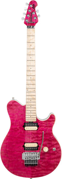 Music Man Axis 30 Anni tampo Quilt cor-de-rosa translúcido