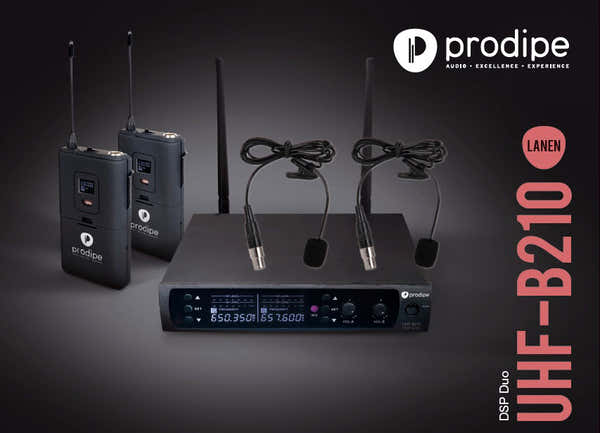 Prodipe UHF B210 DSP Microfone de lapela Duo