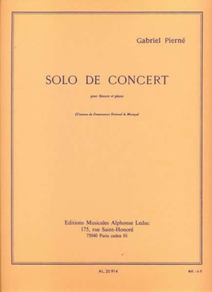Pierne Gabriel - Solo De Concert - Basson & Piano