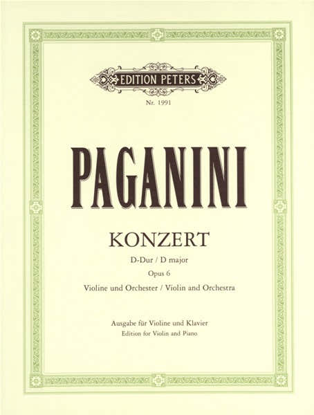 Paganini Nicolo - Concerto No.1 In D Op.6 - Violin And Piano
