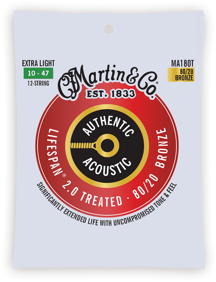 MA180T AUTHENTIC TREATED EXTRA LIGHT BRONZE EX. LIGHT 10-14-23-30-39-47 12 STRINGS