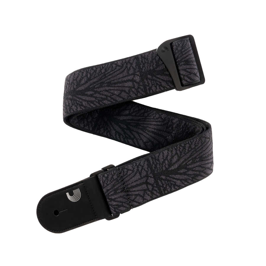 Correia de Guitarra Entrançada Lightning Black Tubular
