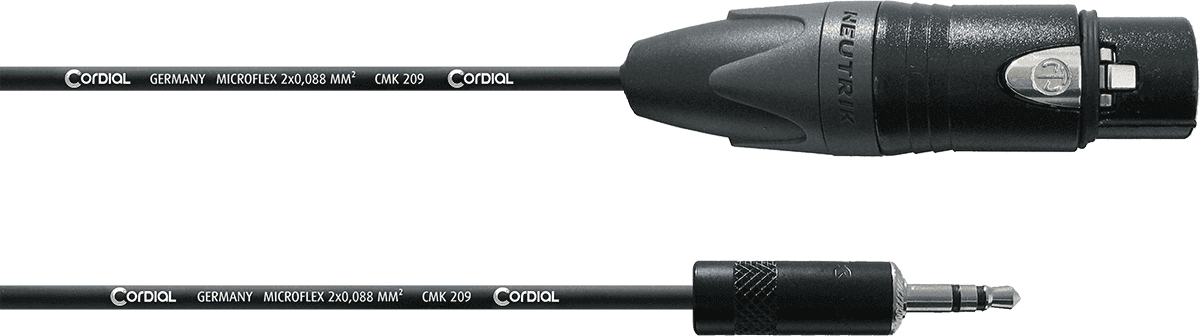 Cabo De Áudio Assimétrico XLR Fêmea/Minijack Estéreo 1,5 M