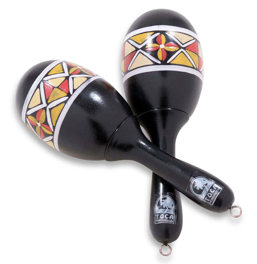 WOOD PAINTED MARACAS T3132