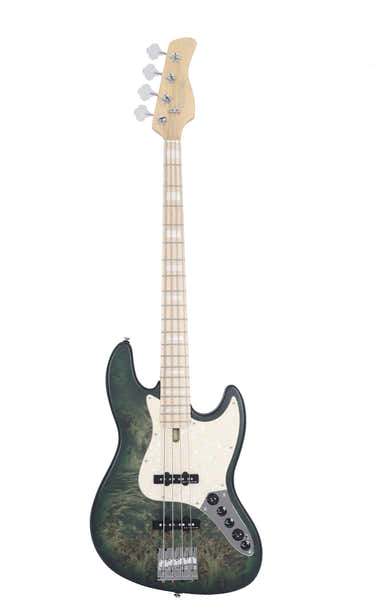 Er V7 Swamp Ash Reissue-4 Tgr.S Verde transparente acetinado