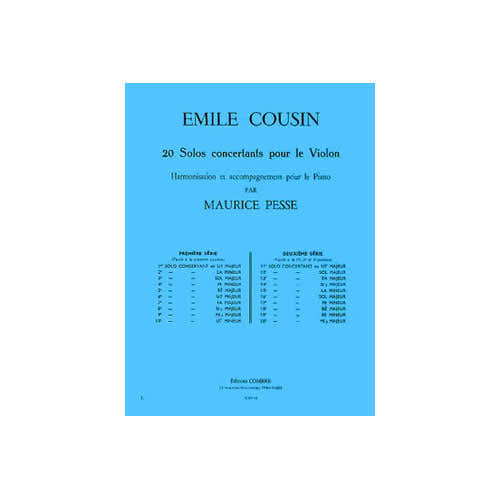 Cousin - Solo Concertant No.4 Mi Mineur - Violon et Piano