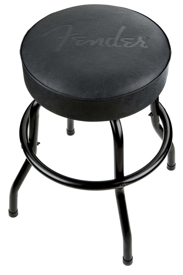 Banco de bar com logótipo preto em relevo Preto-Preto 24"