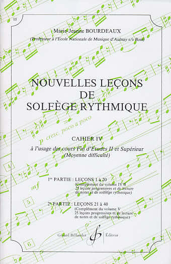 Bourdeaux MARIE-jeanne - Nouvelles Lecons De Solfege Rythmique Vol.4