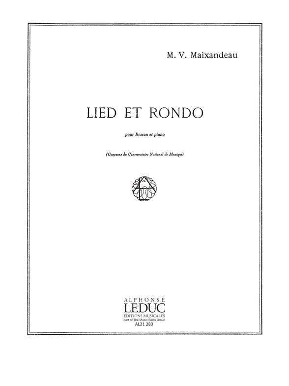 Maixandeau M.V. - Lied et Rondo -basson et Piano
