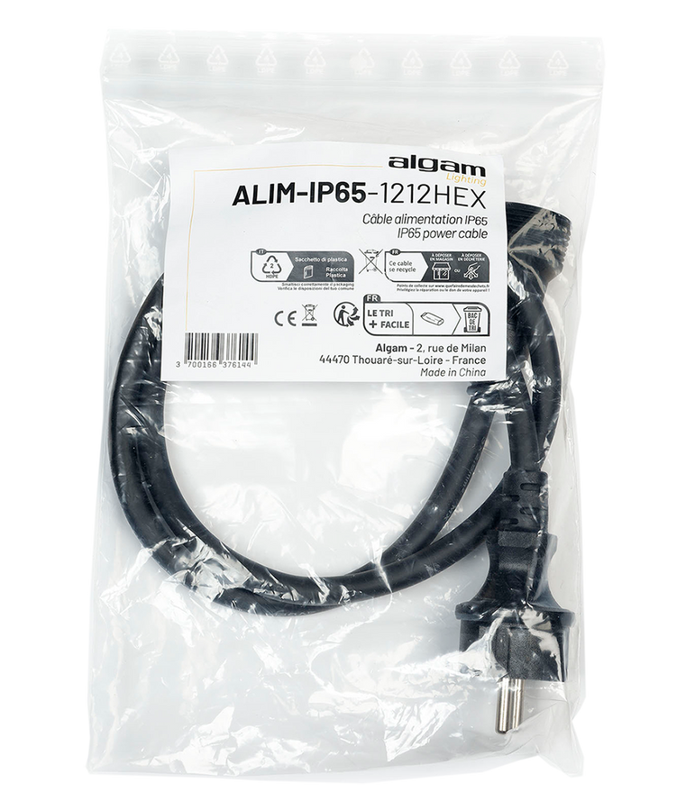 Cabo de alimentação IP65 para IP Par 1212 Hex