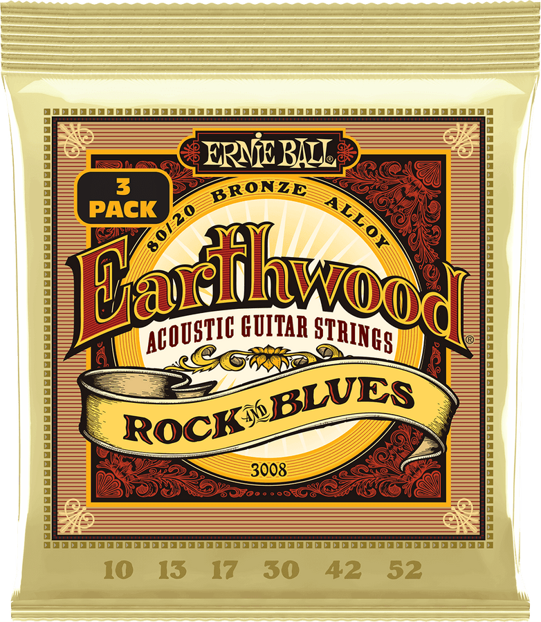CORDES EARTHWOOD 80/20 BRONZE ROCK&BLUES 10-52 - PACK DE 3